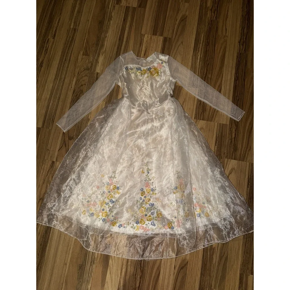 Disney Cinderella Movie Wedding Dress Deluxe Costume Halloween Sz L 10/12 Girls
